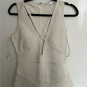 Elegant Cream Sleeveless Dress